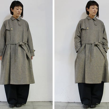 ASEEDONCLOUD　アシードンクラウド　Earth Herrinbone Father's Coat #BEIGE , DARK GREEN　【送料無料】