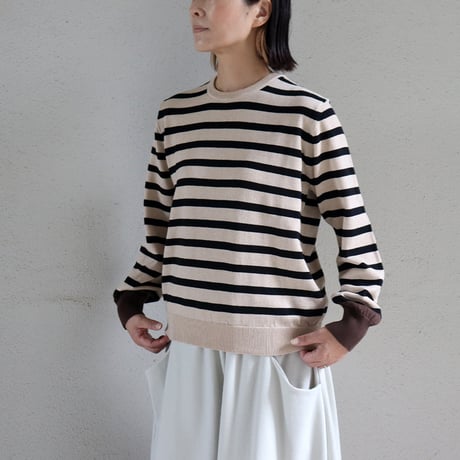 atelier naruse アトリエナルセ　cotton wool boarder knit コットンウールボーダーニット