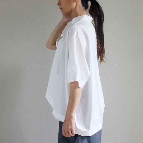**またまた再入荷** LinenYa リネンヤ　ギザコットンｘスーピマコットンヘンリーネックブラウス