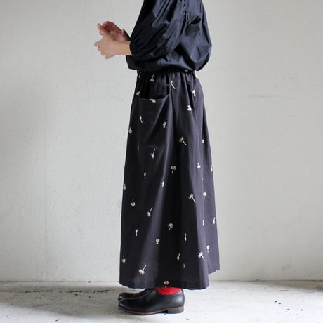 atelier naruse アトリエナルセ　コットンリネンカットインポケットスカート～nohara～cotton linen cut-in pocket skirt　【送料無料】