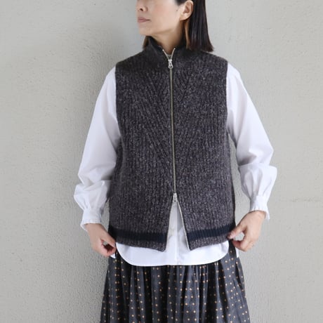 ASEEDONCLOUD アシードンクラウド　Blushed knit vest　#dark brown 【送料無料】
