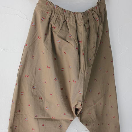 **再入荷**homspun ホームスパン　カットジャガードバックギャザーパンツ　#ベージュ、カーキ　【送料無料】