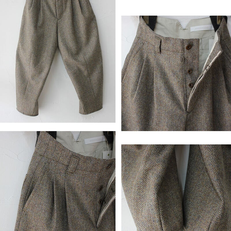 ASEEDONCLOUD ウールヘリンボーンパンツ ネイビー系 サイズM ASEEDONCLOUD アシードンクラウド Hyouryushi herringbone L