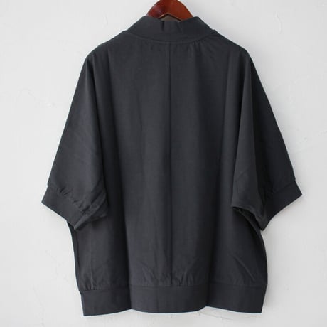 **またまた再入荷** Linenya リネンヤ　5分袖モックネックプルオーバー　#杢グレー、グレー、チャコール