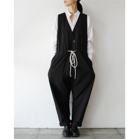 **再入荷** atelier naruse アトリエナルセ　ヴィンテージ馬布コットンオーバーオール　#キナリ、ベイジュ、ブラック