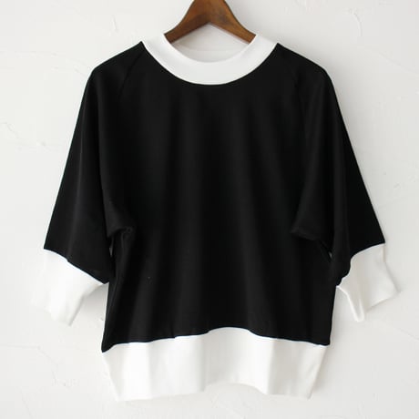 amne アンヌ　GIZA3/4crew　ギザコットン7分袖クルーネック　#イエロー、グリーン、ブラック
