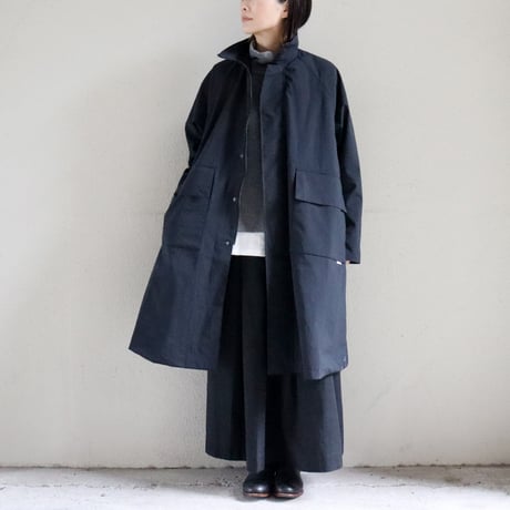 amne アンヌ　ナイロンオックスカバードコート　NYLON OX covered coat #オリーブ、ブラック