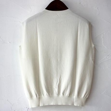 **再入荷** Linenya リネンヤ as it is. コットンノースリーブニット　#アイボリー、ブラック