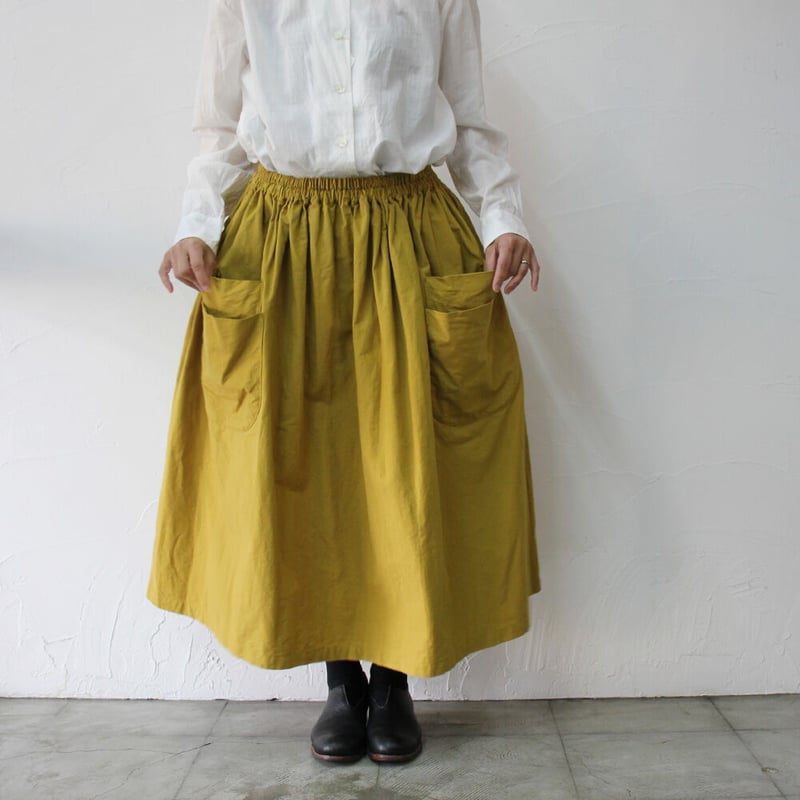 homspun ホームスパン コーミングマットギャザースカート #白
