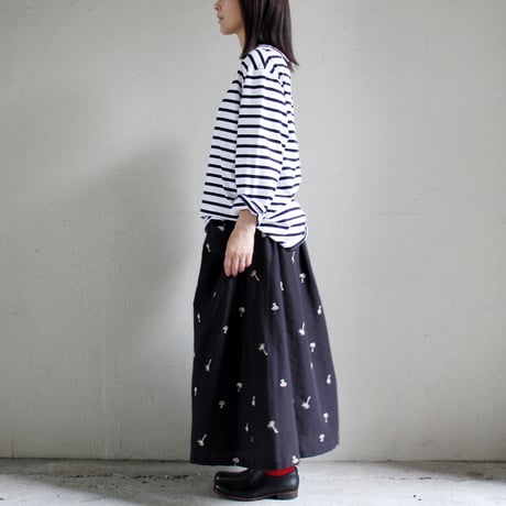 atelier naruse アトリエナルセ　コットンリネンカットインポケットスカート～nohara～cotton linen cut-in pocket skirt　【送料無料】