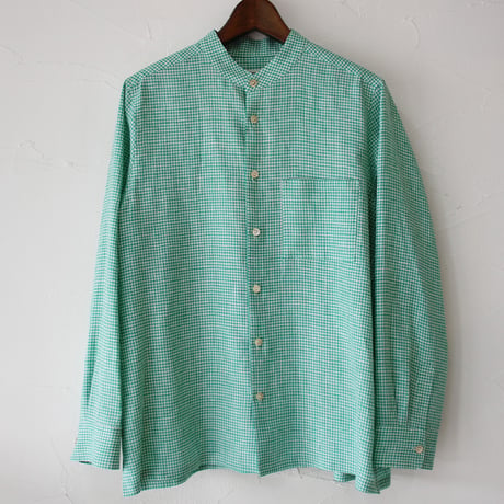 atelier naruse アトリエナルセ　リネンミニギンガムチェックブラウス　linen mini gingham check blouse