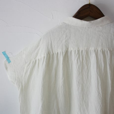 **またまたまた再入荷** LinenYa リネンヤ　リネン丸襟ブラウス　#ブラック、ホワイト