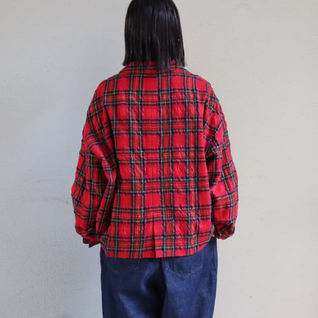 atelier naruse アトリエナルセ　ウールコットンタータンチェックテーラードジャケット wool cotton tartan check tailored jacket