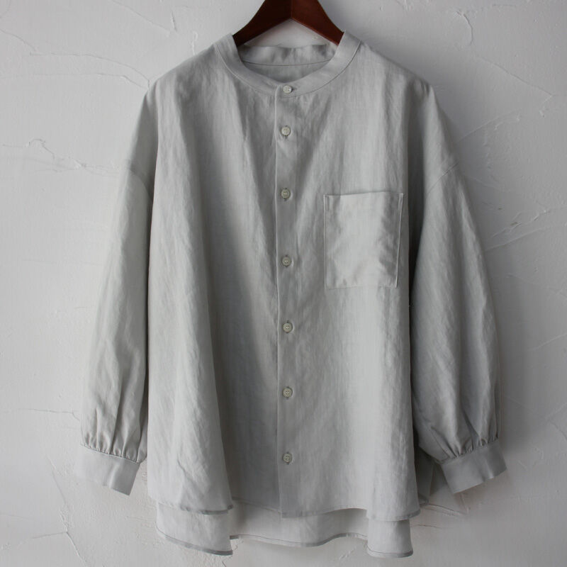 またまた再入荷** Linenya リネンヤ リネンバンドカラー長袖シャツ