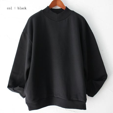 amne アンヌ　FRENCH TERRY oval v_mock フレンチテリーVモックプルオーバー　【送料無料】