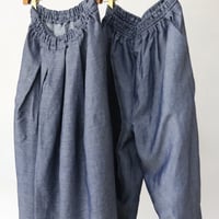 Linenya リネンヤ　シャンブレータックロングスカート　#ブルーシャンブレー