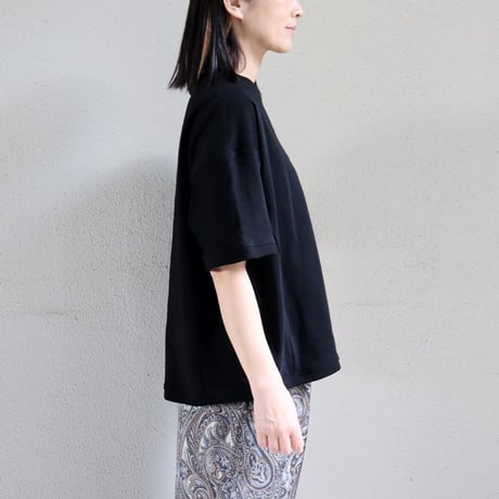 amne アンヌ TWISTED JERSEY half sleeve bottie #ブラック、ブルー