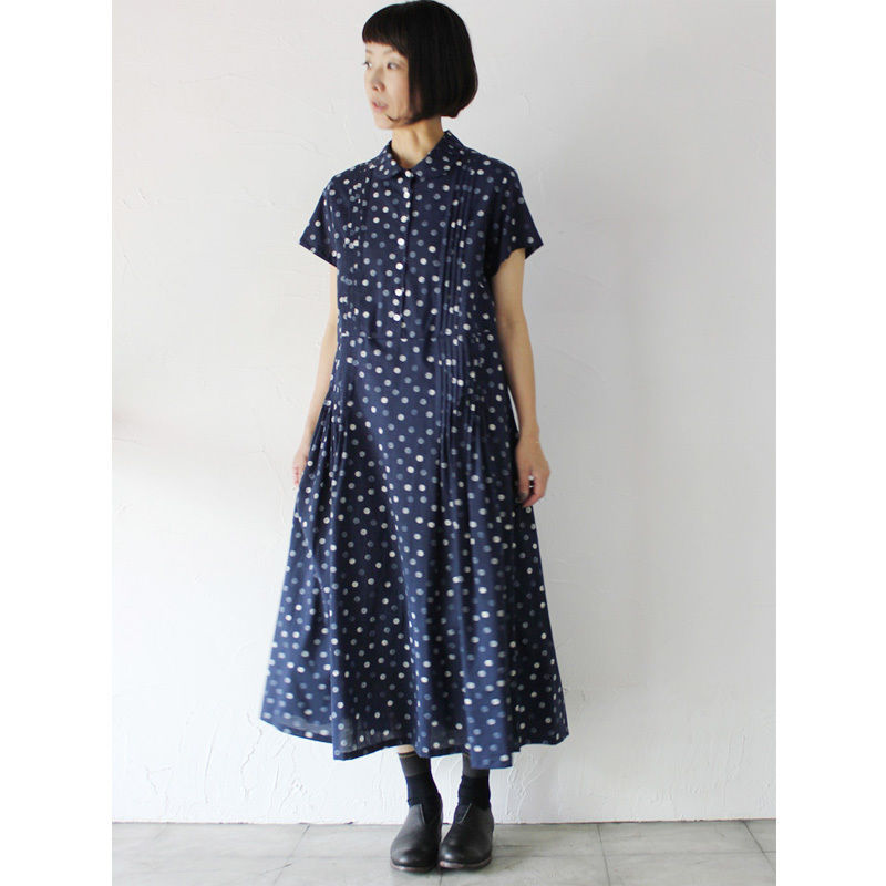 タグ付き　susuri ススリ　カルマールワンピース　オケージョン　日本製 またまた再入荷** susuri ススリ カルマールワンピース ♯navy