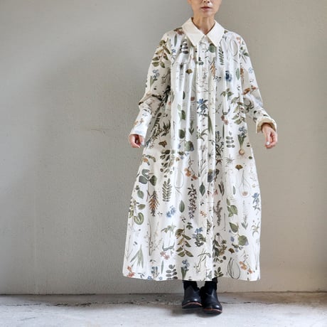 ASEEDONCLOUD アシードンクラウド　Tea garden flower print Tea garden gown #off white 【送料無料】