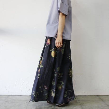 ASEEDONCLOUD アシードンクラウド　Mitsuyakusou botanical print Pharmacist uniform skirt　#ブラック