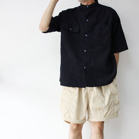FUNSET OF ART ファンセットオブアート IDGカルゼ半袖カバーシャツ　#インディゴ