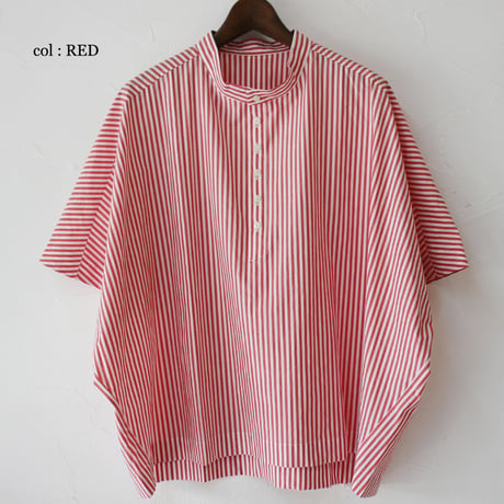 **またまたまた再入荷** LinenYa リネンヤ　近江タンブラーヘンリーネックブラウス　#ブラック、ネイビー、ベージュ、レッド