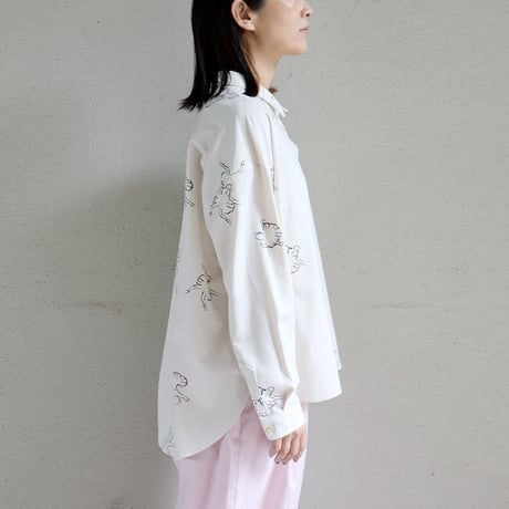 atelier naruse アトリエナルセ　レーヨンコットンビッグシルエットシャツ～バレリーナ～　rayon cotton big silhouette shirt