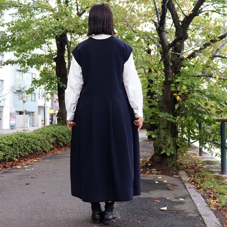 ASEEDONCLOUD アシードンクラウド　Chimney ash wool Study uniform dress #navy  【送料無料】