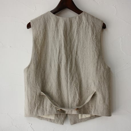 **またまた再入荷** atelier naruse アトリエナルセ　linen vest　リネンベスト　#ベイジュ、チャコール