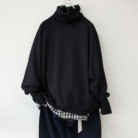 **またまた再入荷**LinenYa ウール天竺ハイネックプルオーバー　#ネイビー、ブラック、ヘザーグレー　【送料無料】