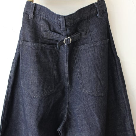 **再入荷** atelier naruse アトリエナルセ　コットンデニムタックパンツ　cotton denim tuck pants　#インディゴ