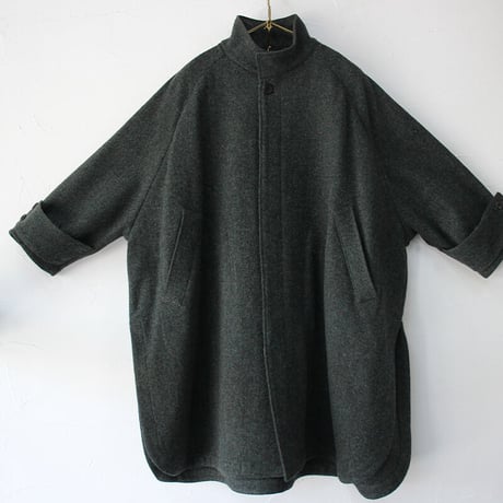 ASEEDONCLOUD アシードンクラウド　Hiraeth wool herringbone  tent gown #Blue green 【送料無料】