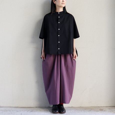 **ブラック再入荷** atelier naruse アトリエナルセ　cotton high twist poplin gaucho pants　コットンハイツイストポプリンガウチョパンツ
