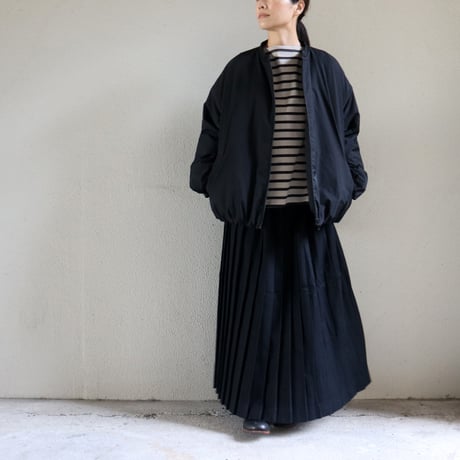 maomade マオメイド ヴィンテージツイルスタンドカラー中綿ジャケット　#ブラック、カーキ、オフグレー