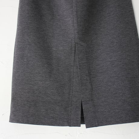 TRAVAIL MANUEL ミラノリブロングタイトスカート　#チャコール、ブラック