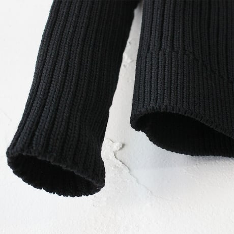 **再入荷**　homspun ホームスパン　ラムリブハイネックプルオーバー　#ブラック　【送料無料】