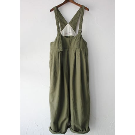 Brocante ブロカント　綿麻バックサテンバロンサロペット Ballon salopette #ベージュ、オリーブ、ブラック