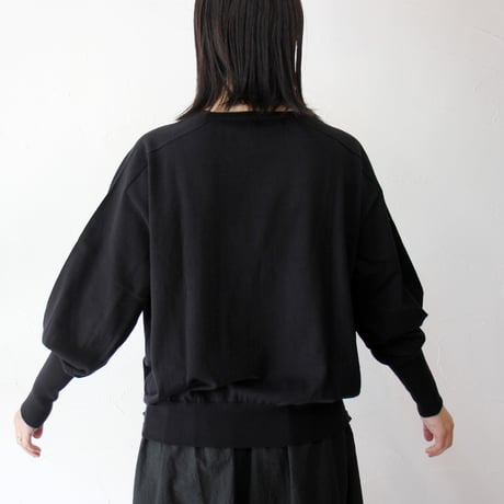 **再入荷** Linenya リネンヤ　as it is.  コットンバルーンスリーブニット　#ブラック