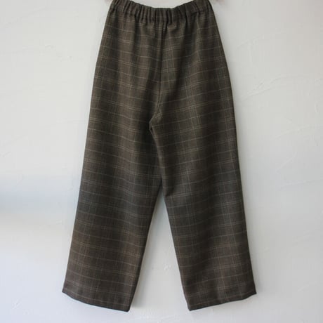 TRAVAIL MANUEL トラバイユマニュアル　グレンチェック起毛プランパンツ　#チャコール、ブラウン　【送料無料】