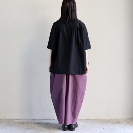 **ブラック再入荷** atelier naruse アトリエナルセ　cotton high twist poplin gaucho pants　コットンハイツイストポプリンガウチョパンツ