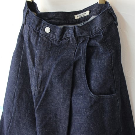 **再入荷** atelier naruse アトリエナルセ　コットンデニムタックパンツ　cotton denim tuck pants　#インディゴ