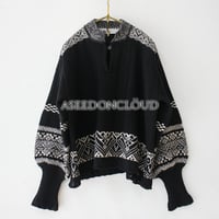 ASEEDONCLOUD アシードンクラウド　Seiyako jacquard blouse # black 【送料無料】