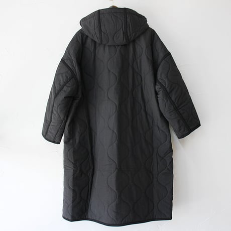 KHA:KI カーキ MIL QUILT DUFFLE COAT ミリタリーキルトダッフルコート　#ブラック　【送料無料】