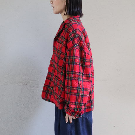 atelier naruse アトリエナルセ　ウールコットンタータンチェックテーラードジャケット wool cotton tartan check tailored jacket