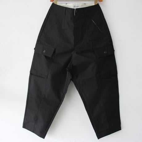 sasanqua by trees サザンカバイツリーズ　ミリタリーキャンバスセンターシームボリュームカーゴパンツ(AN-190)　＃オリーブ、ブラック