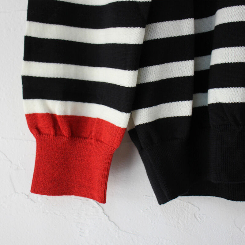 アトリエナルセボーダーニット黒x赤 アトリエナルセコットンボーダーニット新品タグ付き黒✖️赤