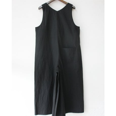 **またまたまた再入荷**Linenya リネンヤ　コットンVネックサロペット　#ネイビー、チャコール、ブラック