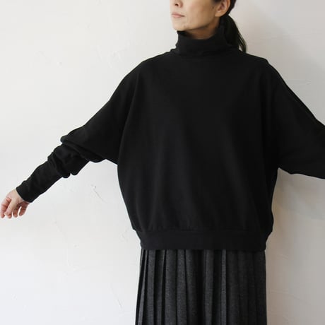 **またまた再入荷** LinenYa リネンヤ　コットンハイネックプルオーバー　#ネイビー、ブラック　【送料無料】