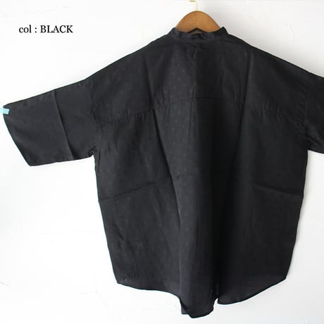 **再入荷** TRAVAIL MANUEL トラバイユマニュアル　キュプラドットバンドカラーシャツ　#ネイビー、ブラック