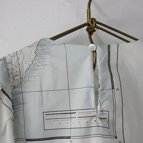 ASEEDONCLOUD アシードンクラウド　Hiraeth map print Zephyros scarf tunic #Pale blue 【送料無料】